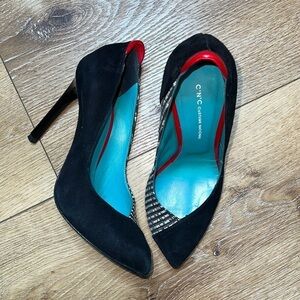 C’N’C CoSTUME NATIONAL Black Suede & Tweed Pumps Size 36/6